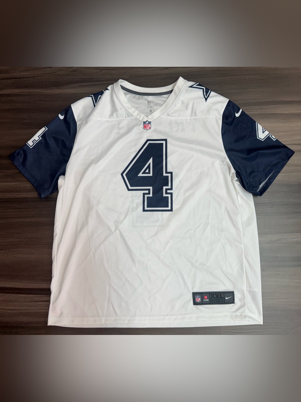 Nike Dallas Cowboys Dak Prescott #4 NFL On Field Game Away Dri Fit Jersey 2XL
